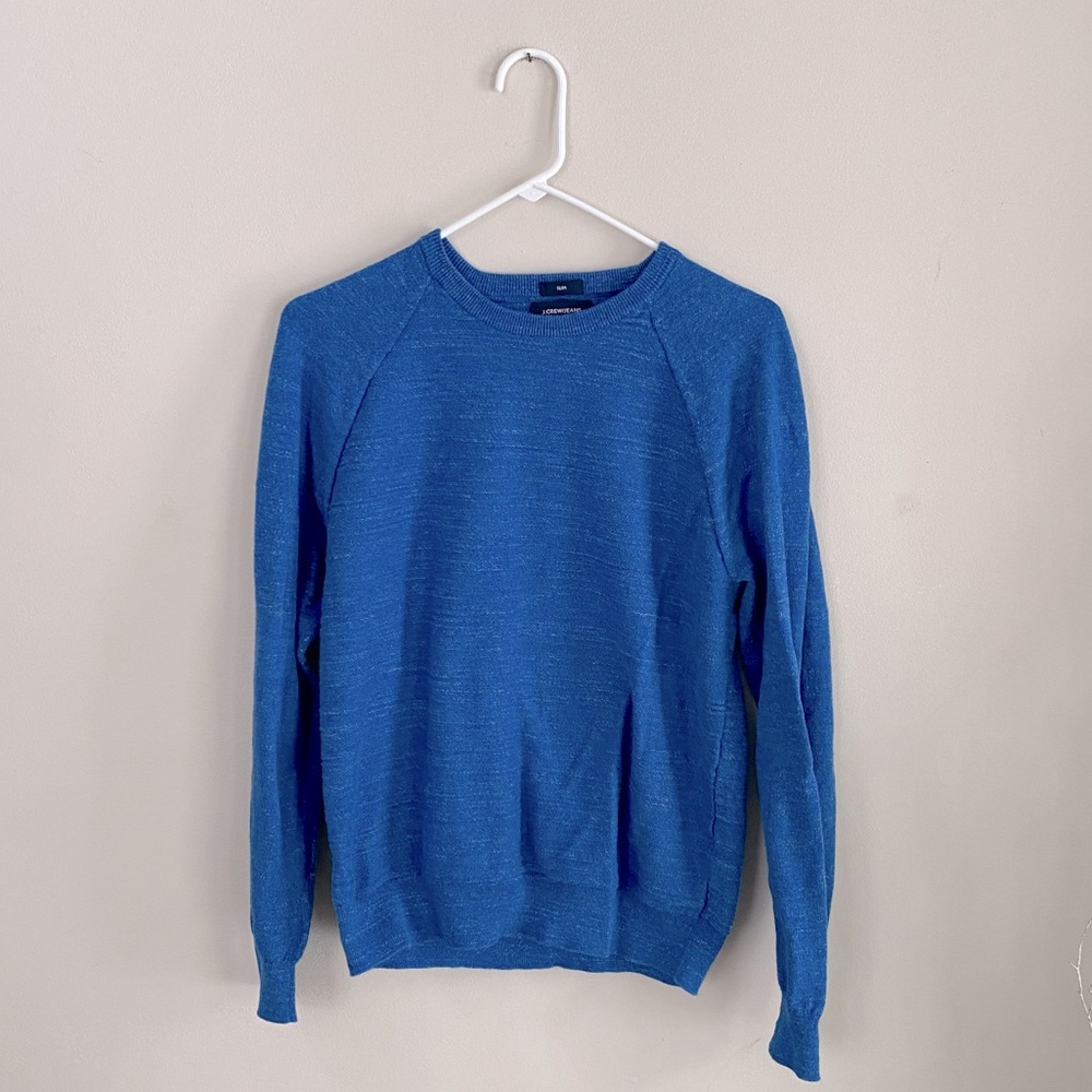 Men’s J. Crew Slim Fit 100% Cotton Lightweight Crewneck Sweater Blue Size M